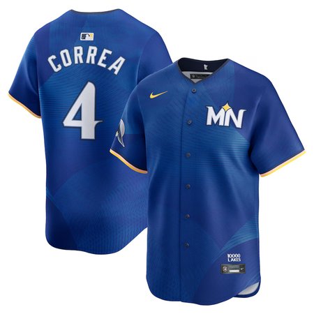 Men's Minnesota Twins #4 Carlos Correa Royal 2024 City Connect Limited Jersey